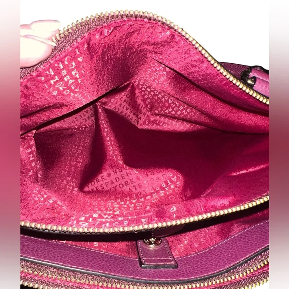 Kate Spade Tote Mulberry Street Leighann Large Burgundy Pebble Grain Leather Bag